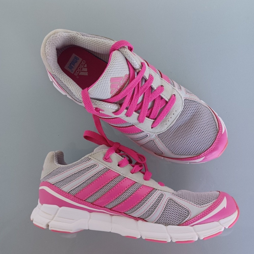 adidas Women's Pink and Gray Athletic Training Sneakers
